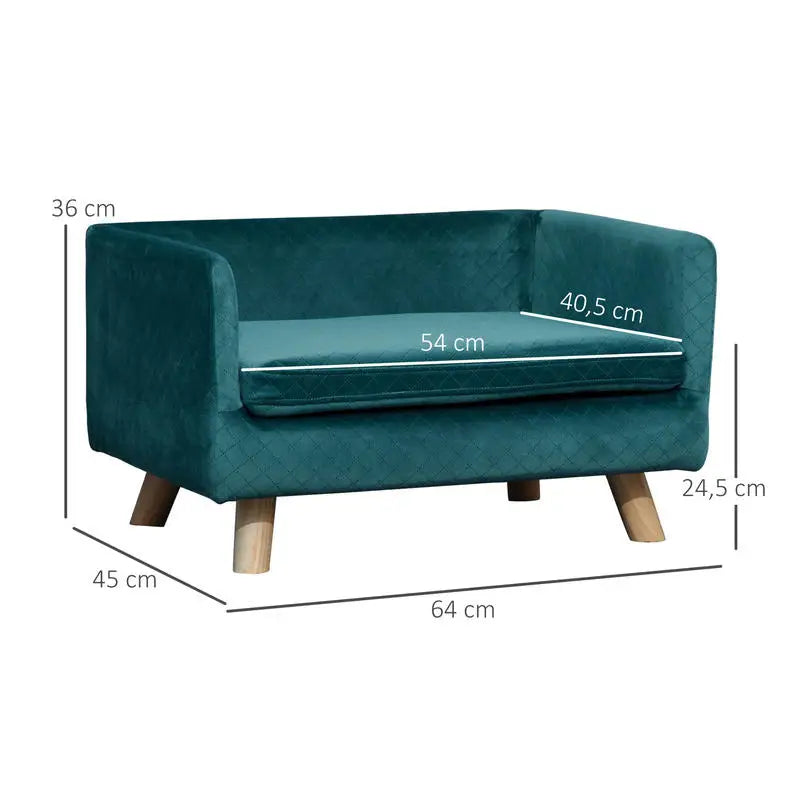 Teal velvet dog sofa dimensions