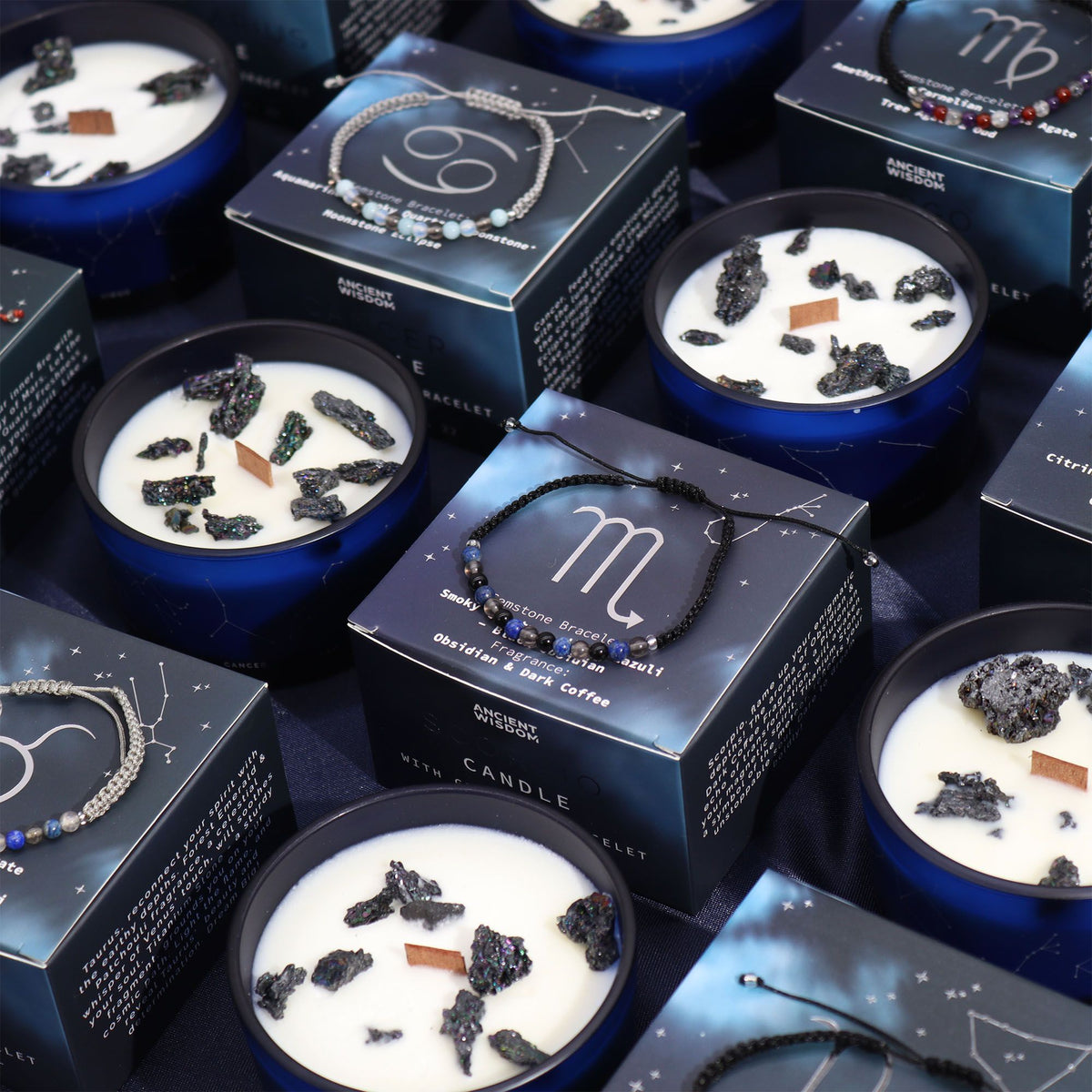 Written in the Stars – Scorpio · Zodiac Candle & Gemstone Bracelet – size view