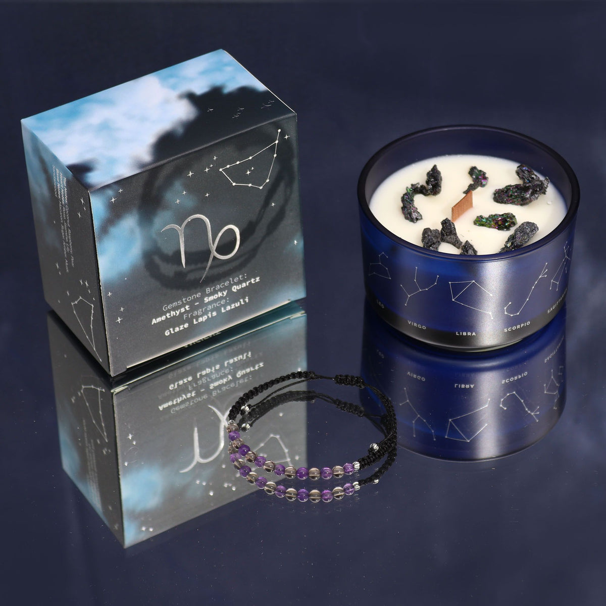 Written in the Stars – Capricorn · Zodiac Candle & Gemstone Bracelet – detail view