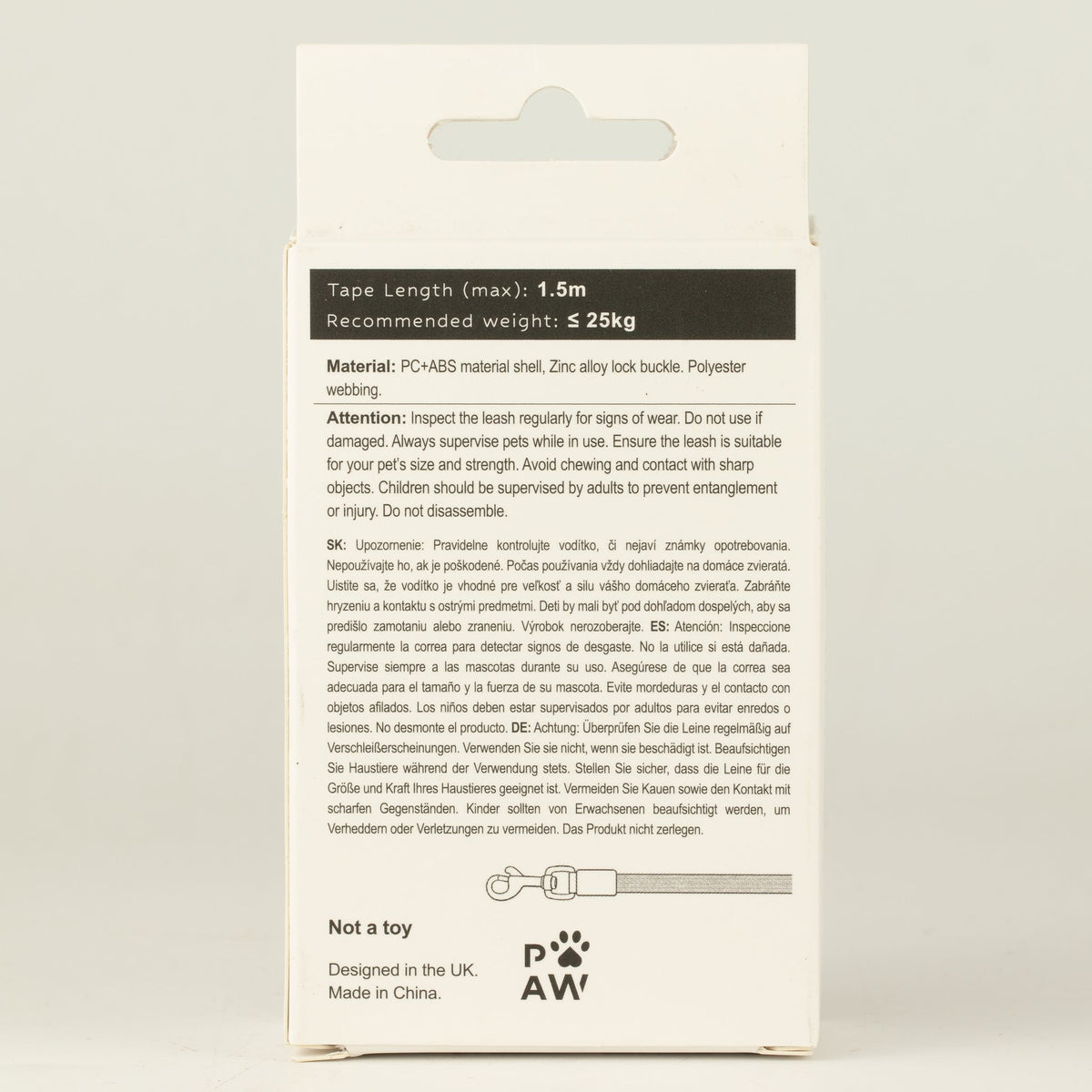 Pocket Pod Retractable Lead | Cream White · 1.5 m