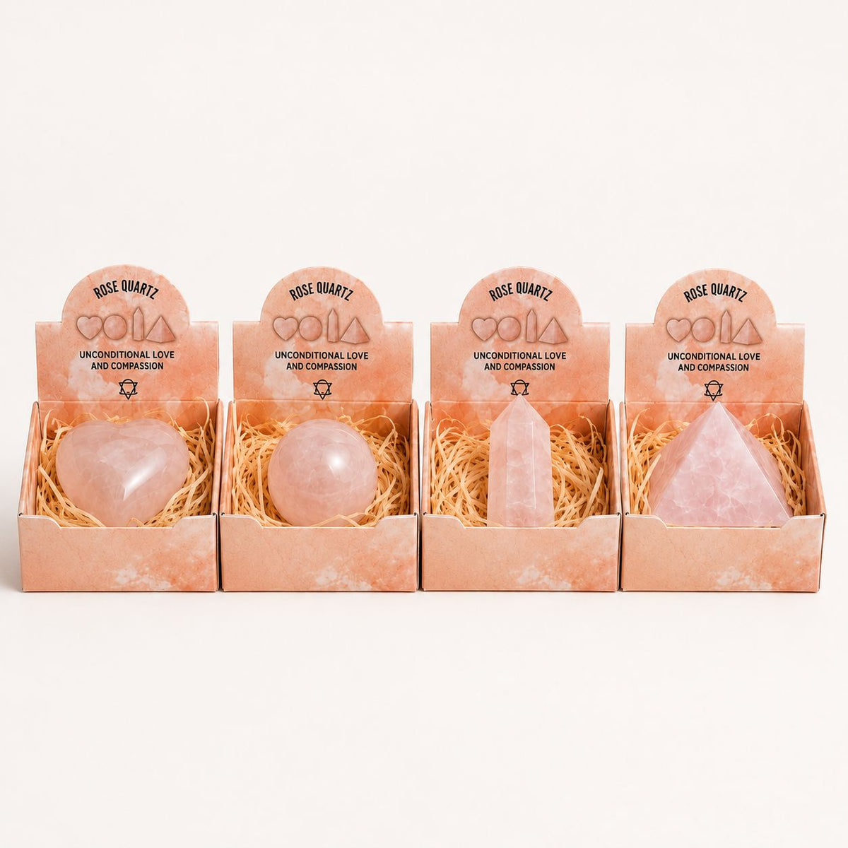 Four Shapes Gift Set – Rose Quartz – detail view