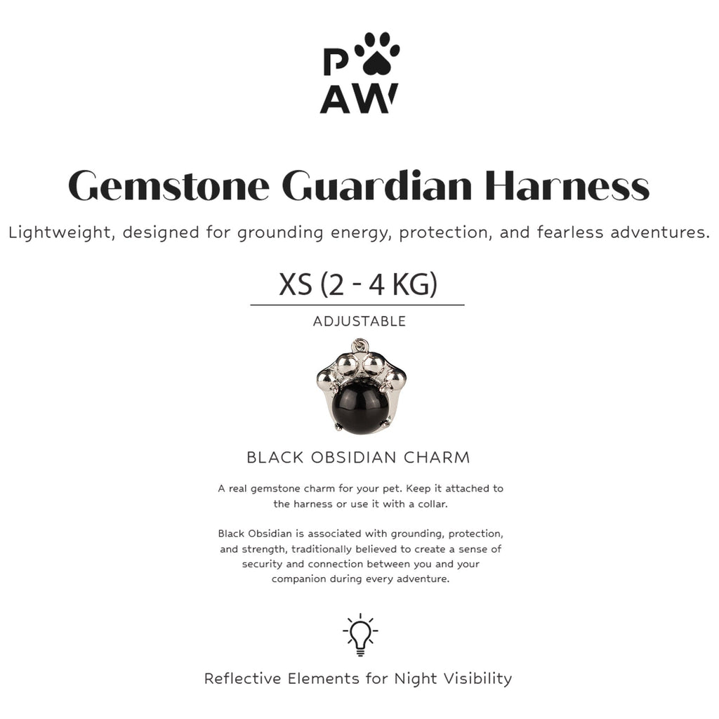 Gemstone Step-in Harness | Rock Grey · Black Obsidian · Size XS