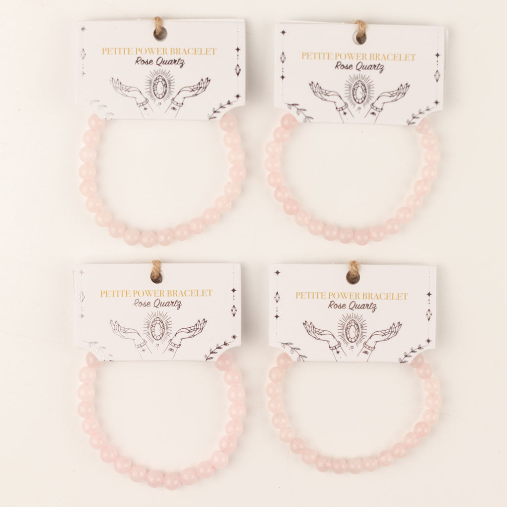 Petite Gemstone Bracelet – Rose Quartz – another angle