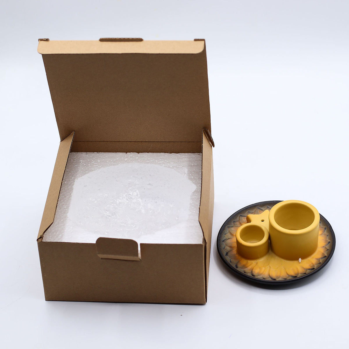 Palo Santo & Incense Holder – Sand & Grey – size view