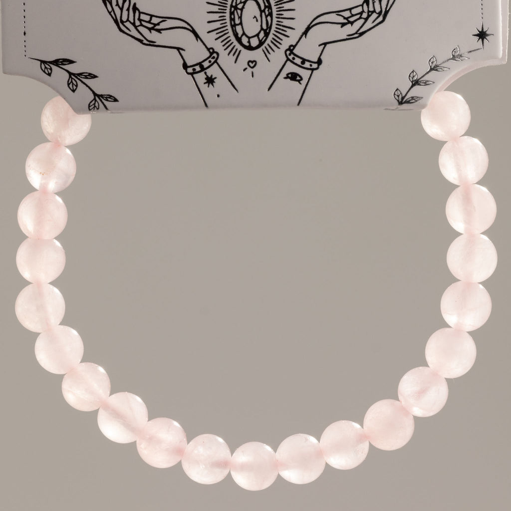 Petite Gemstone Bracelet – Rose Quartz – styled view