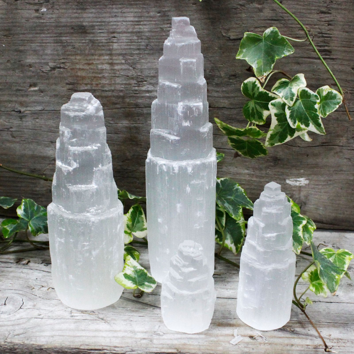Selenite Tower – Natural · 15 cm – another angle