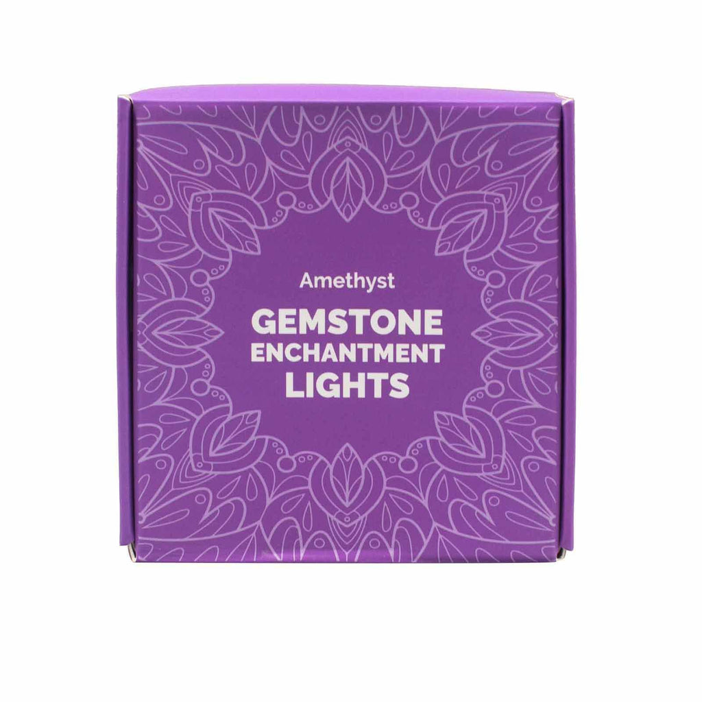Gemstone Light String – Amethyst – styled view
