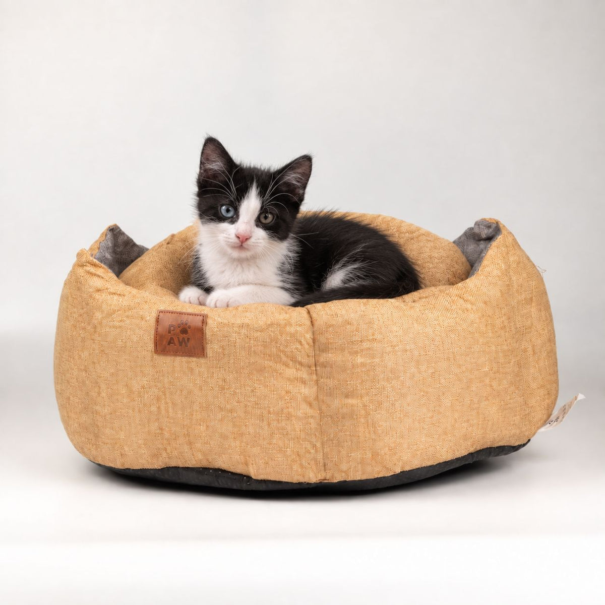 Round Dog Bed | Sand & Grey · Royal Crown