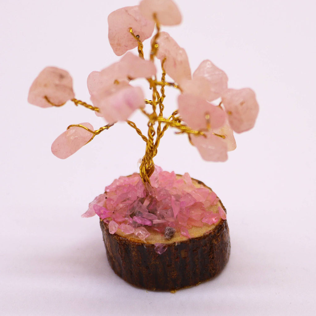 Mini Gemstone Tree – Rose Quartz – detail view