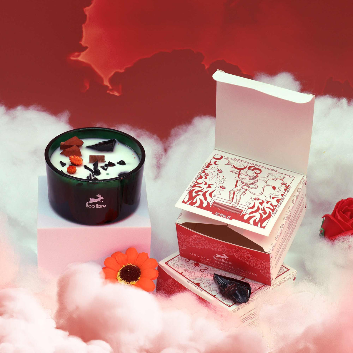 Crystal Flower Candle – The Devil · Intense Floral – styled view