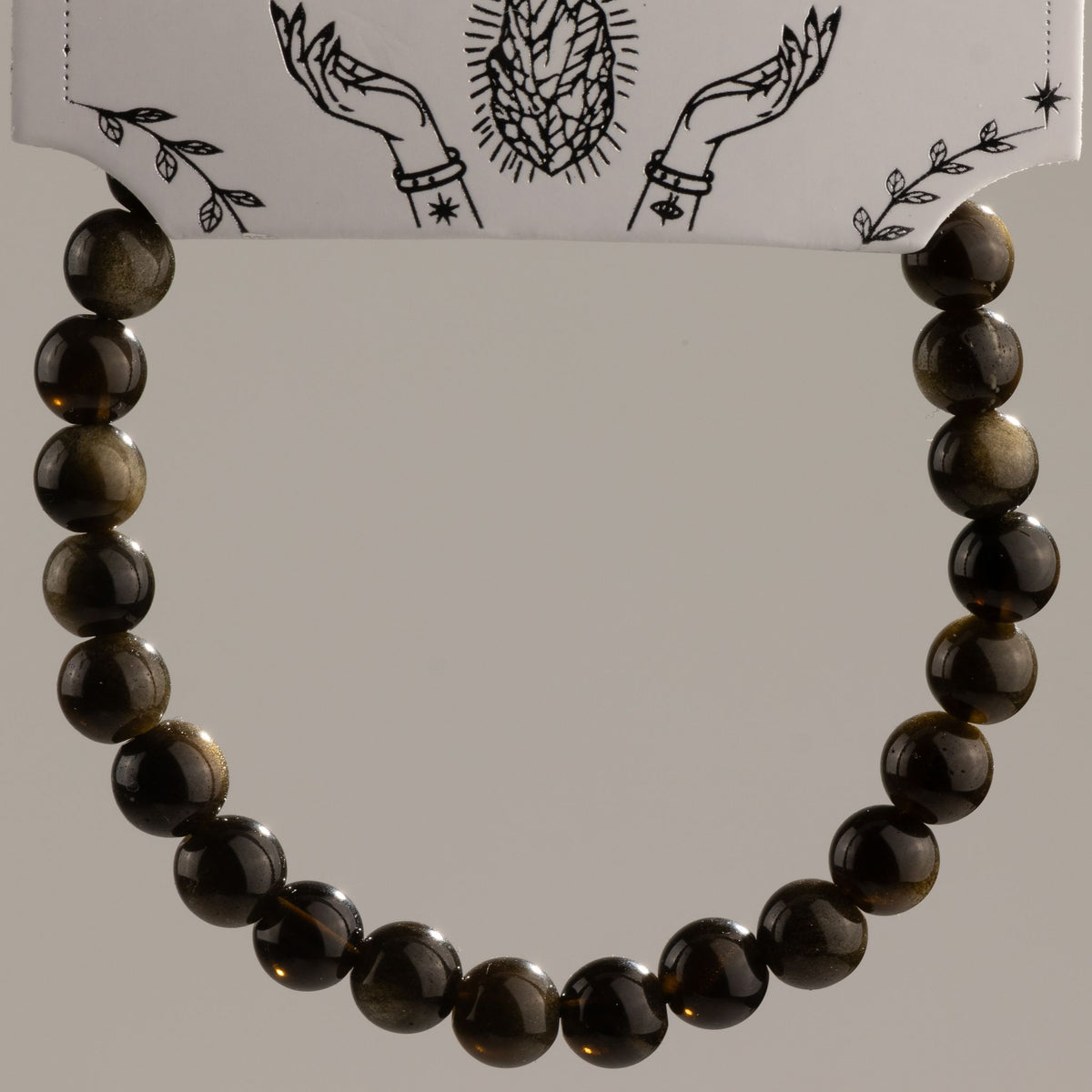 Petite Gemstone Bracelet – Gold Obsidian – another angle