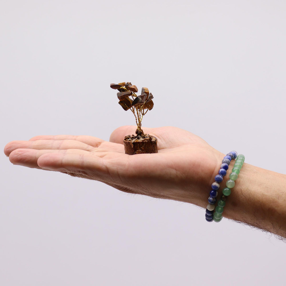 Mini Gemstone Tree – Tiger's Eye – styled view