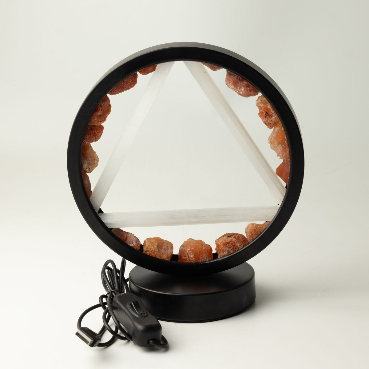 Gemstone Halo Lamp – Fire · Carnelian & Selenite – packaging