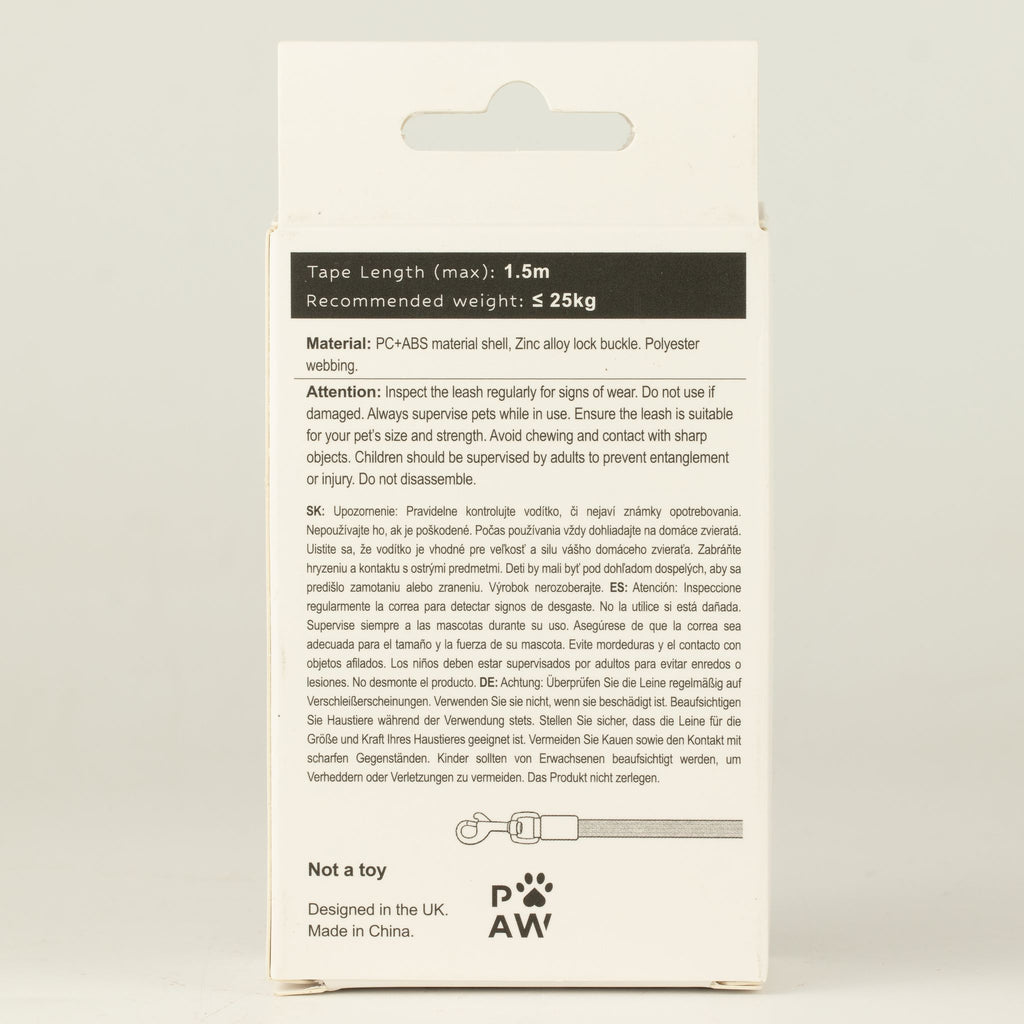 Pocket Pod Retractable Lead | Blush Pink · 1.5 m