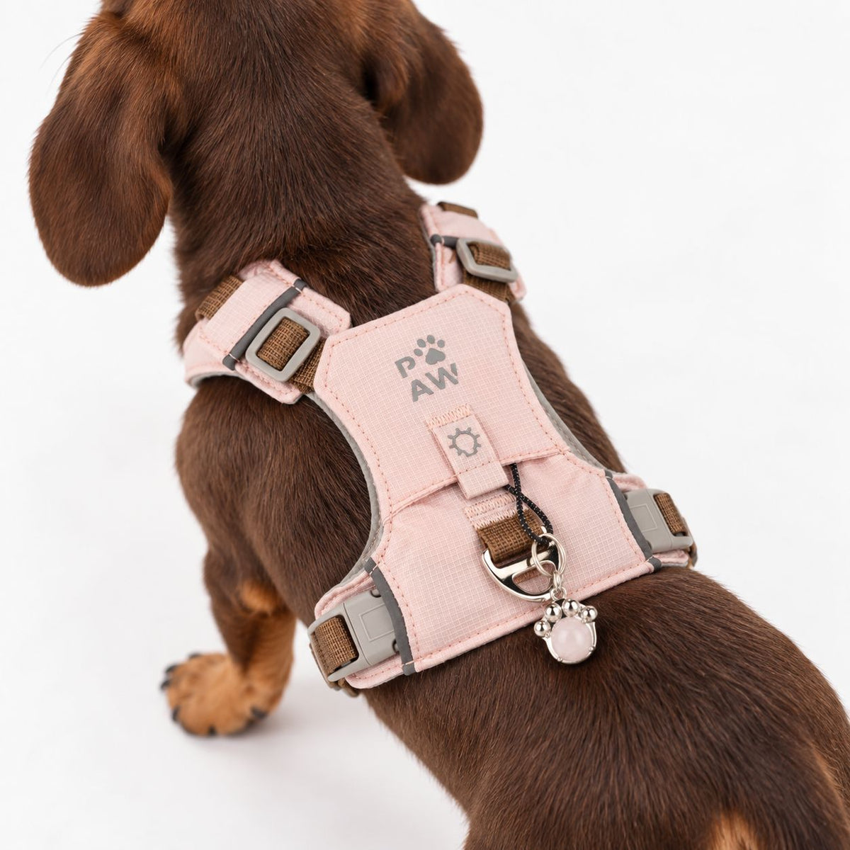 Gemstone Step-in Harness | Soft Pink · Rose Quartz · Size XS