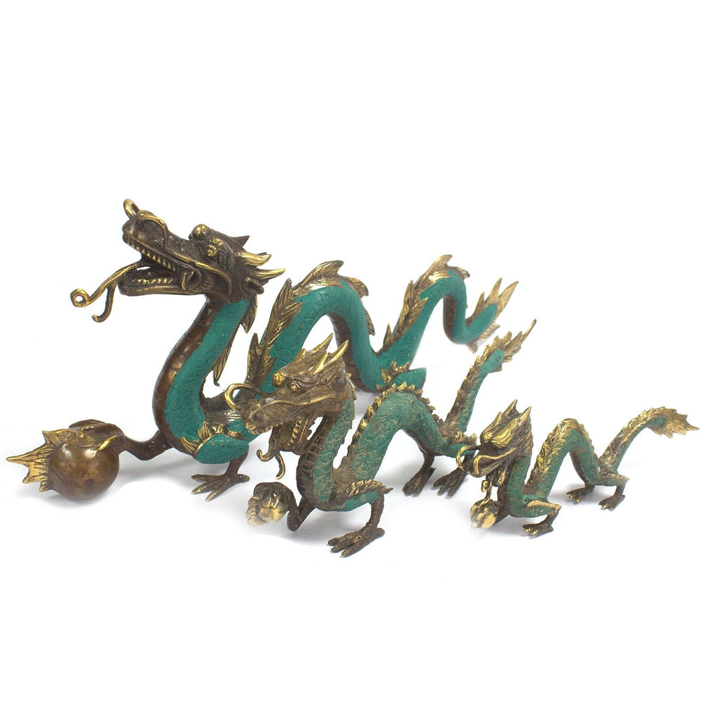 Brass Dragon with Pearl – Feng Shui – styled view