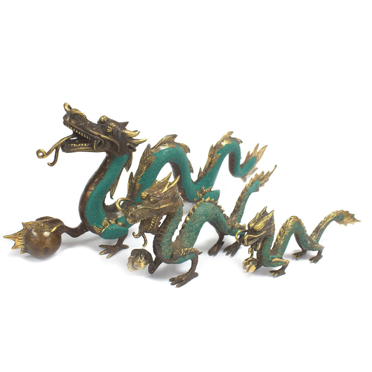 Brass Dragon with Pearl – Feng Shui – styled view