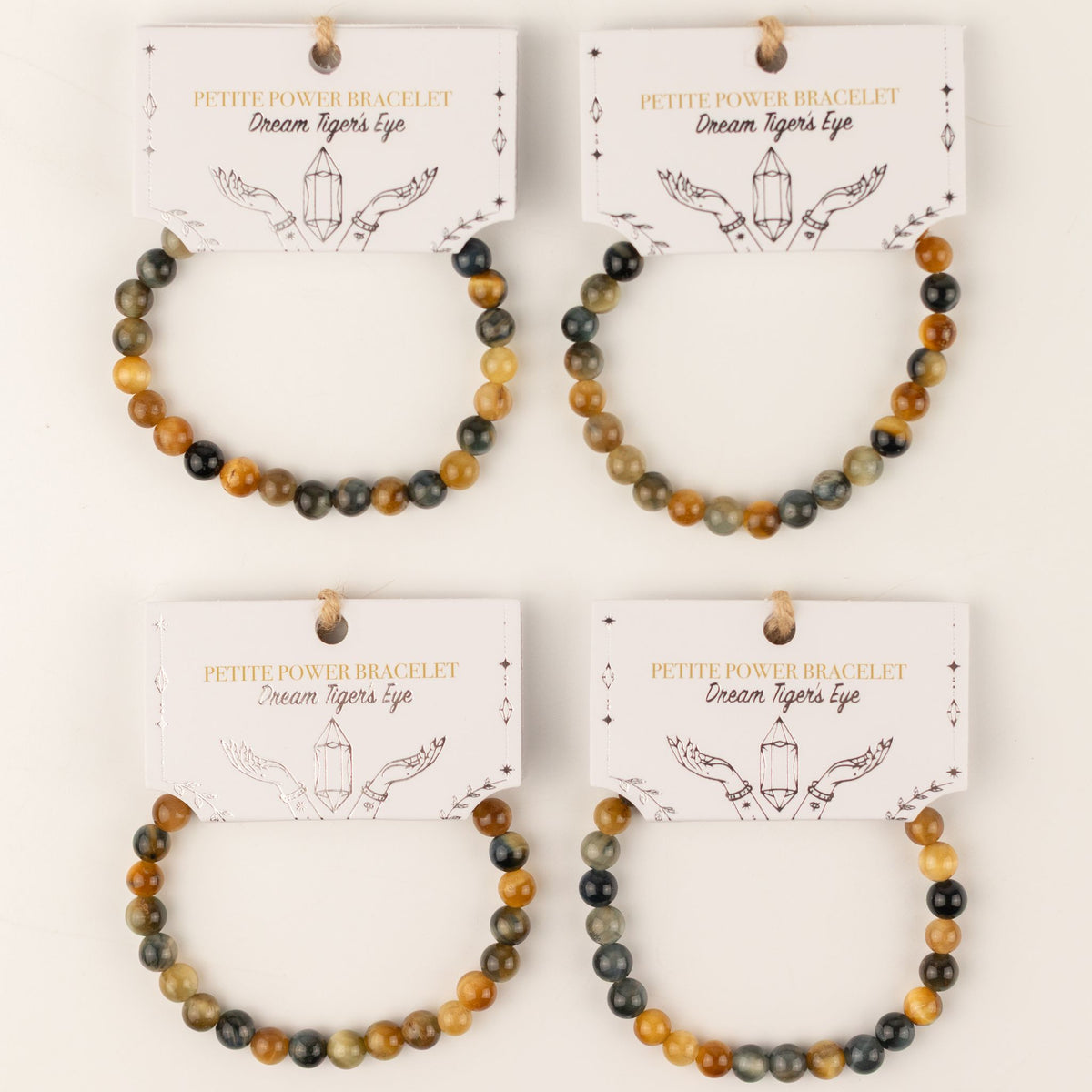 Petite Gemstone Bracelet – Dream Tiger's Eye – size view