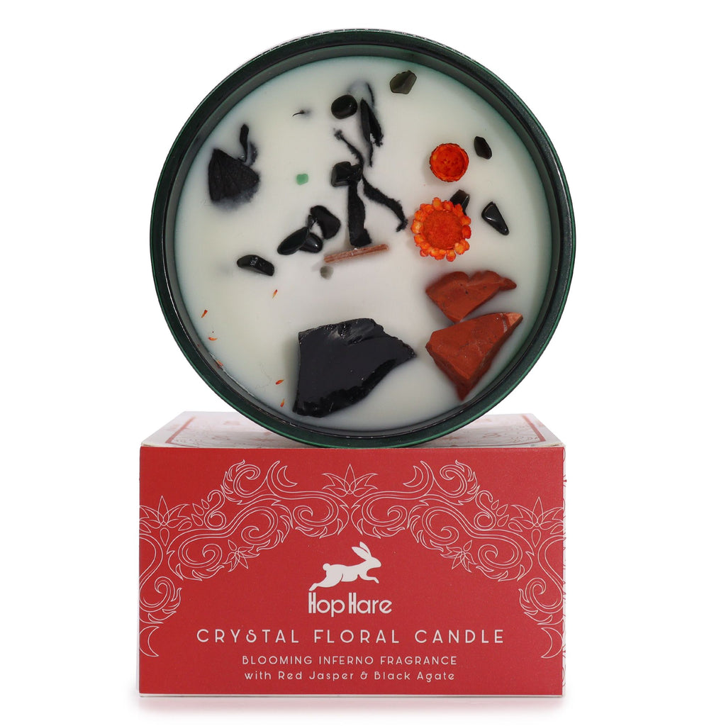 Crystal Flower Candle – The Devil · Intense Floral – detail view