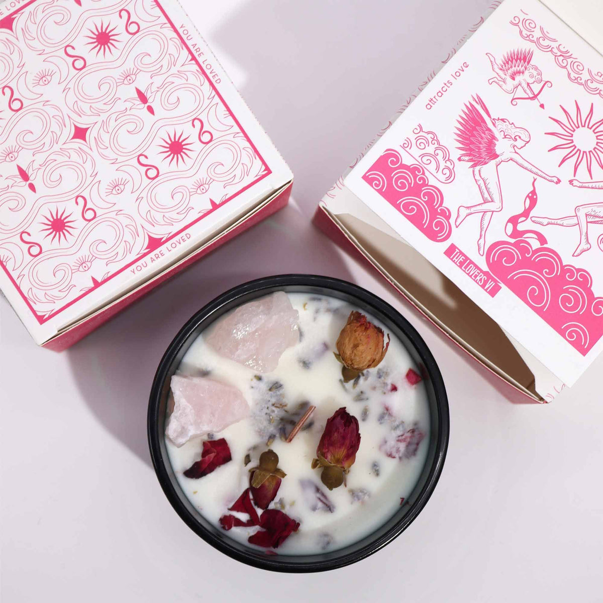 Crystal Flower Candle – The Lovers · Blooming Rose – another angle