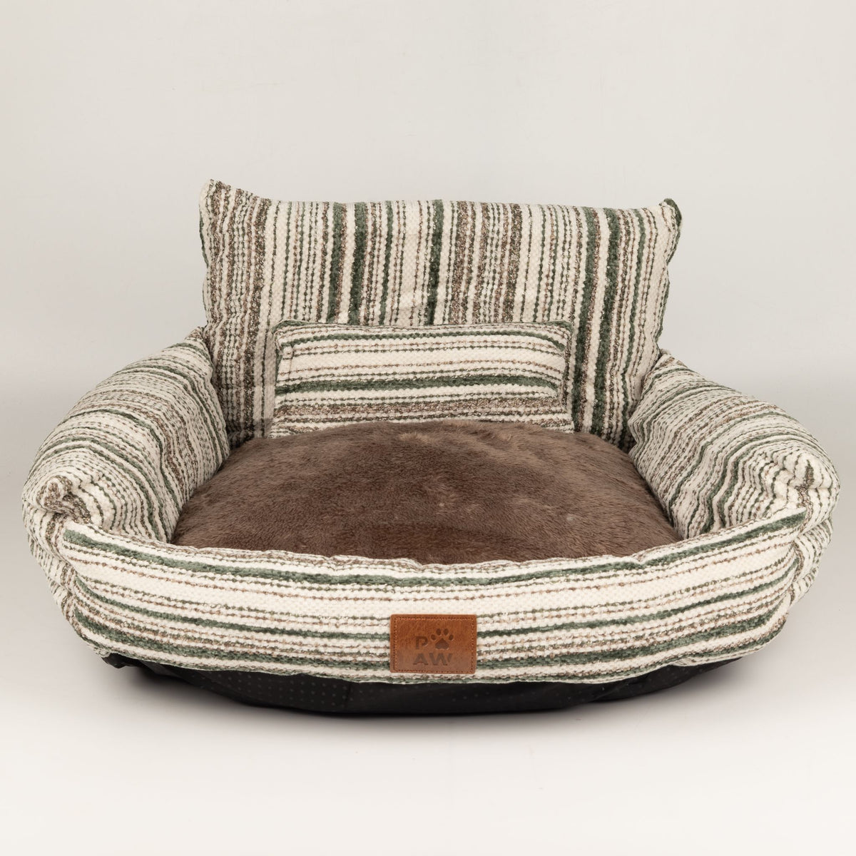Mini Dog Sofa | Brown Stripes · Small