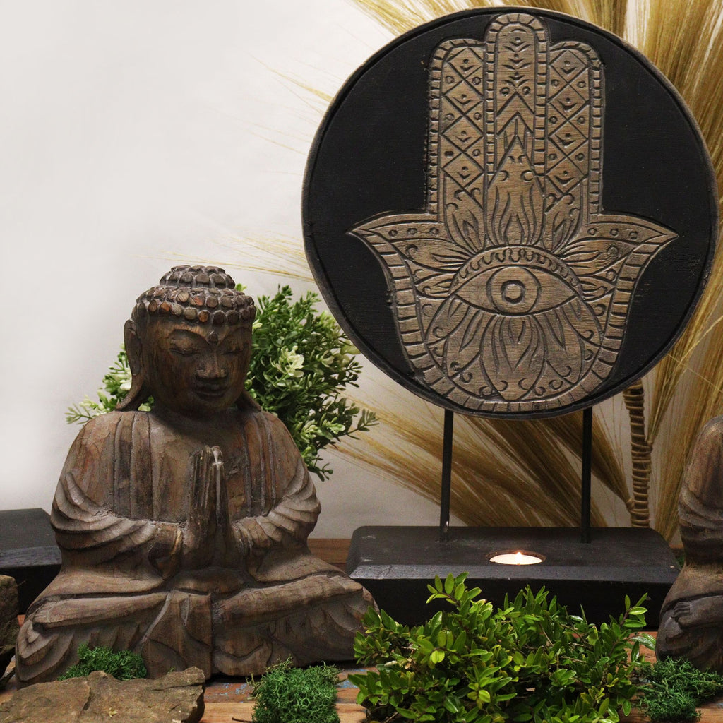 Buddha Feng Shui Set – Hamsa · Grey – styled view