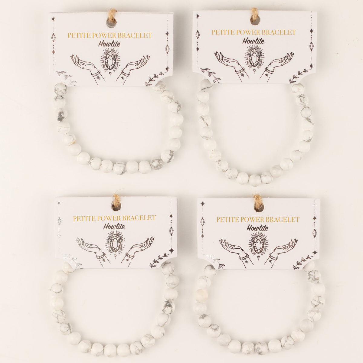 Petite Gemstone Bracelet – Howlite – size view