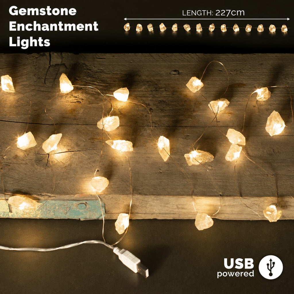 Gemstone Light String – Citrine – detail view