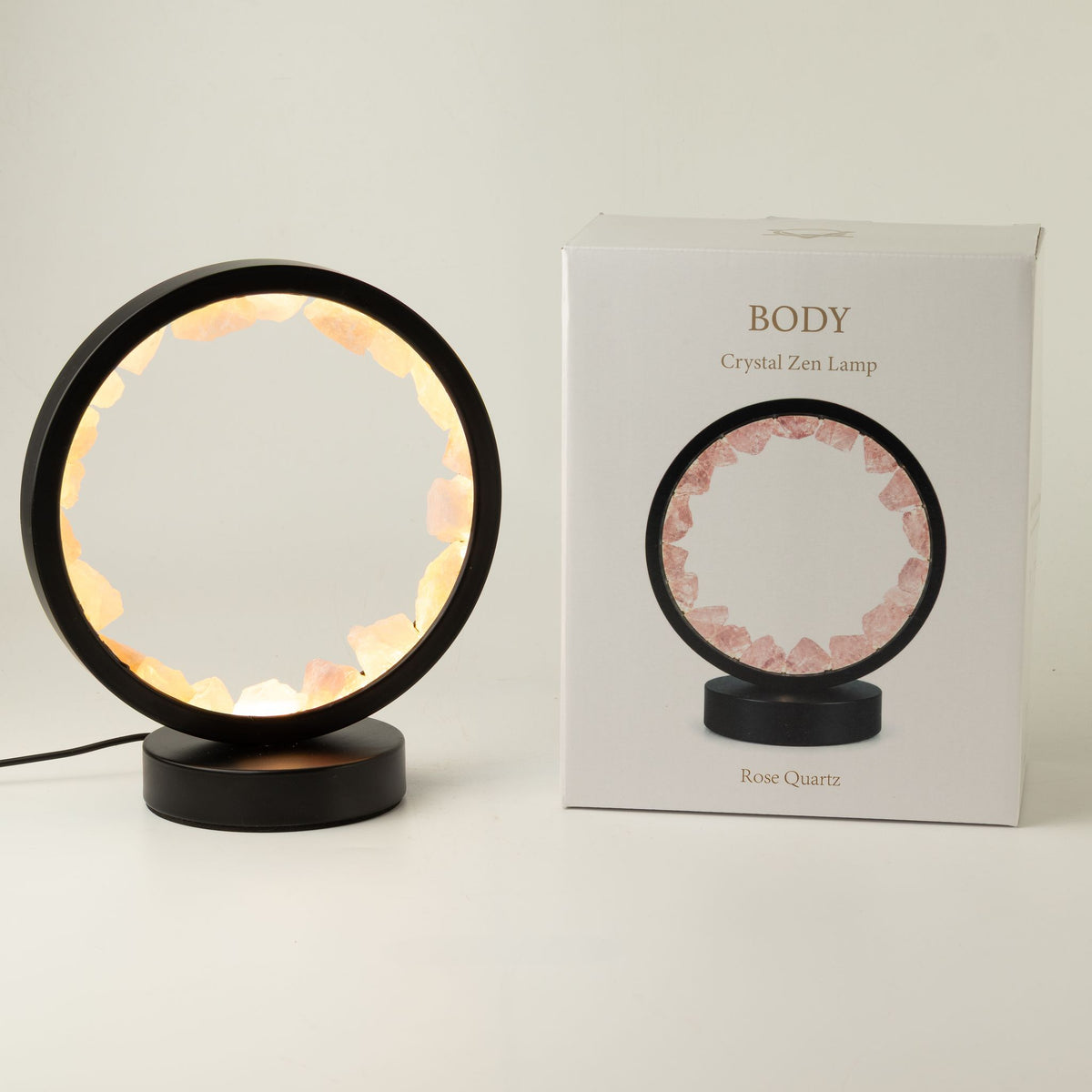 Gemstone Halo Lamp – Rose Quartz – another angle