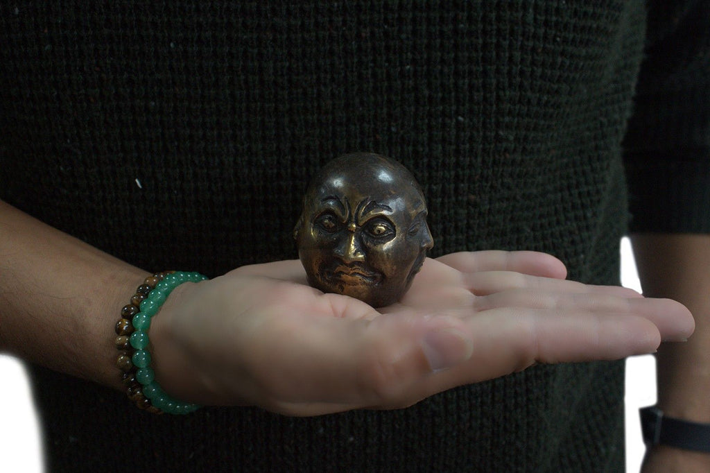 Four-Face Brass Buddha – Feng Shui – detail view