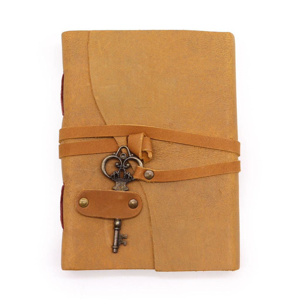 Leather Journal with Key | Oiled Tan Leather · 200 Pages