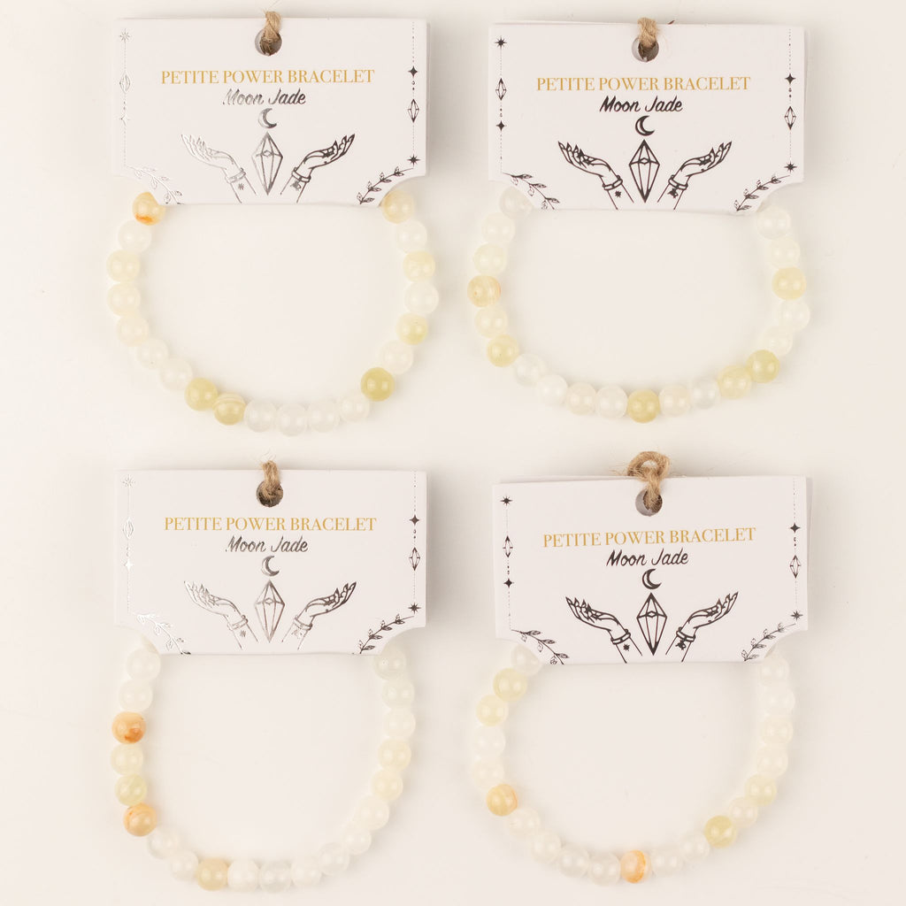 Petite Gemstone Bracelet – Moon Jade – size view