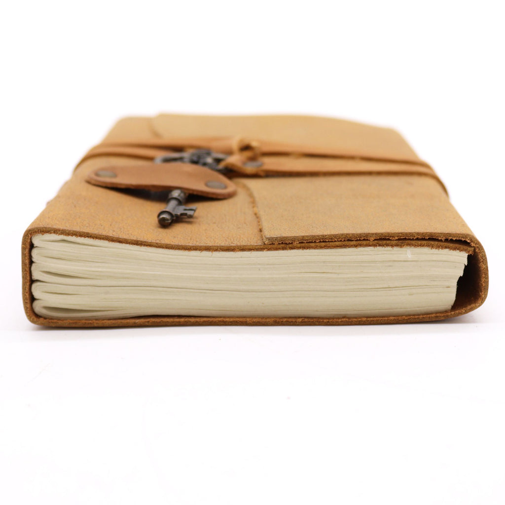 Leather Journal with Key | Oiled Tan Leather · 200 Pages