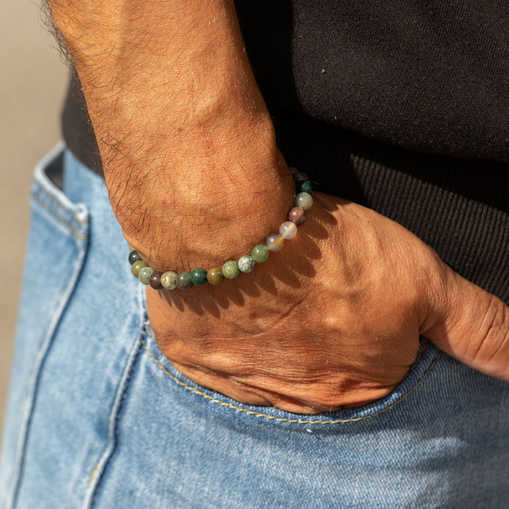 Petite Gemstone Bracelet – Moss Agate – another angle