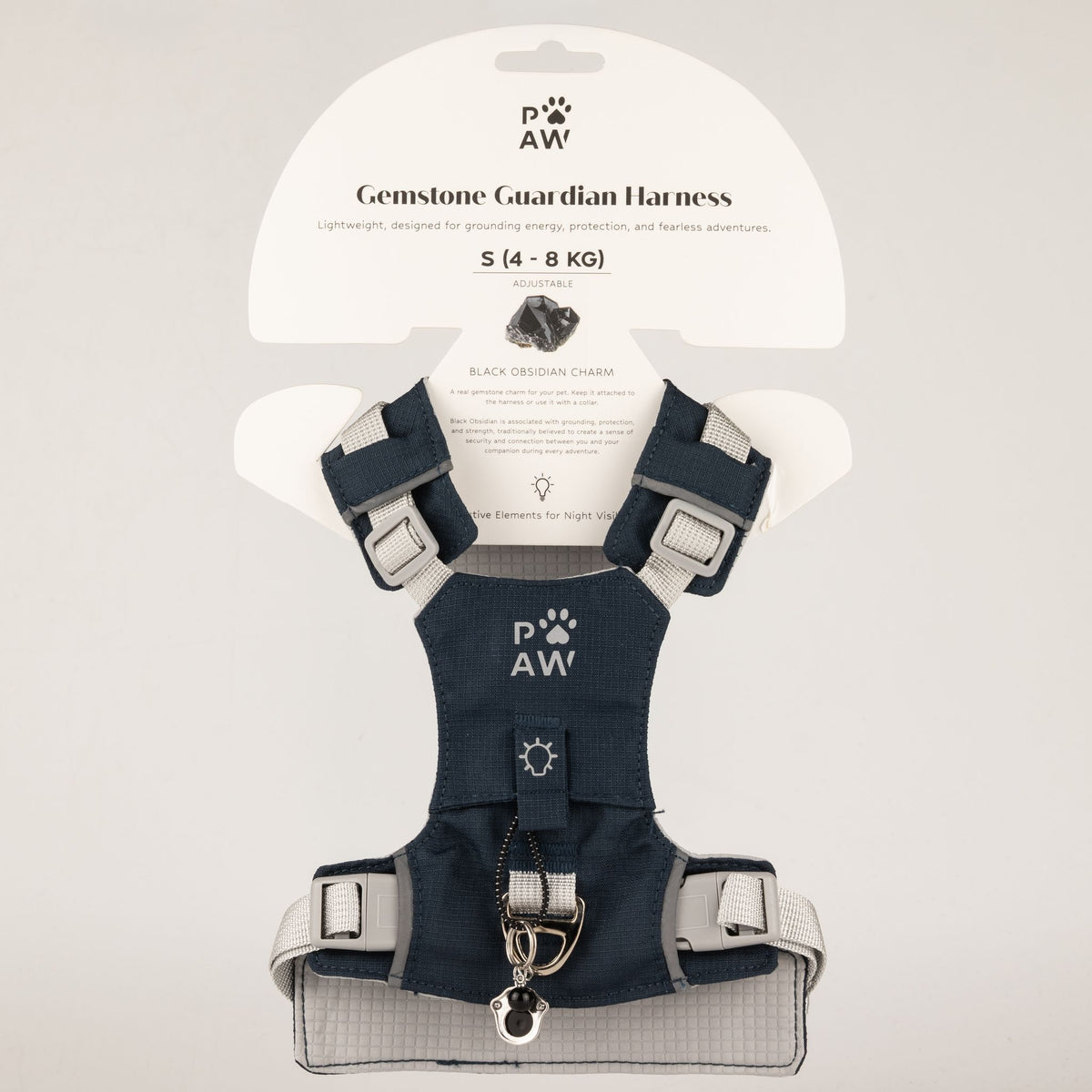 Gemstone Step-in Harness | Rock Grey · Black Obsidian · Size S