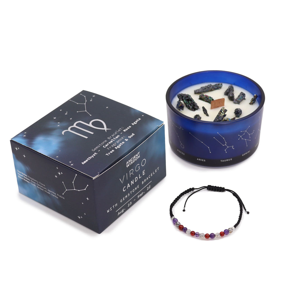 Written in the Stars – Virgo · Zodiac Candle & Gemstone Bracelet – another angle