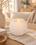Selenite Candle Holder – Round · 9 × 8 cm by Chapter 9 Copenhagen