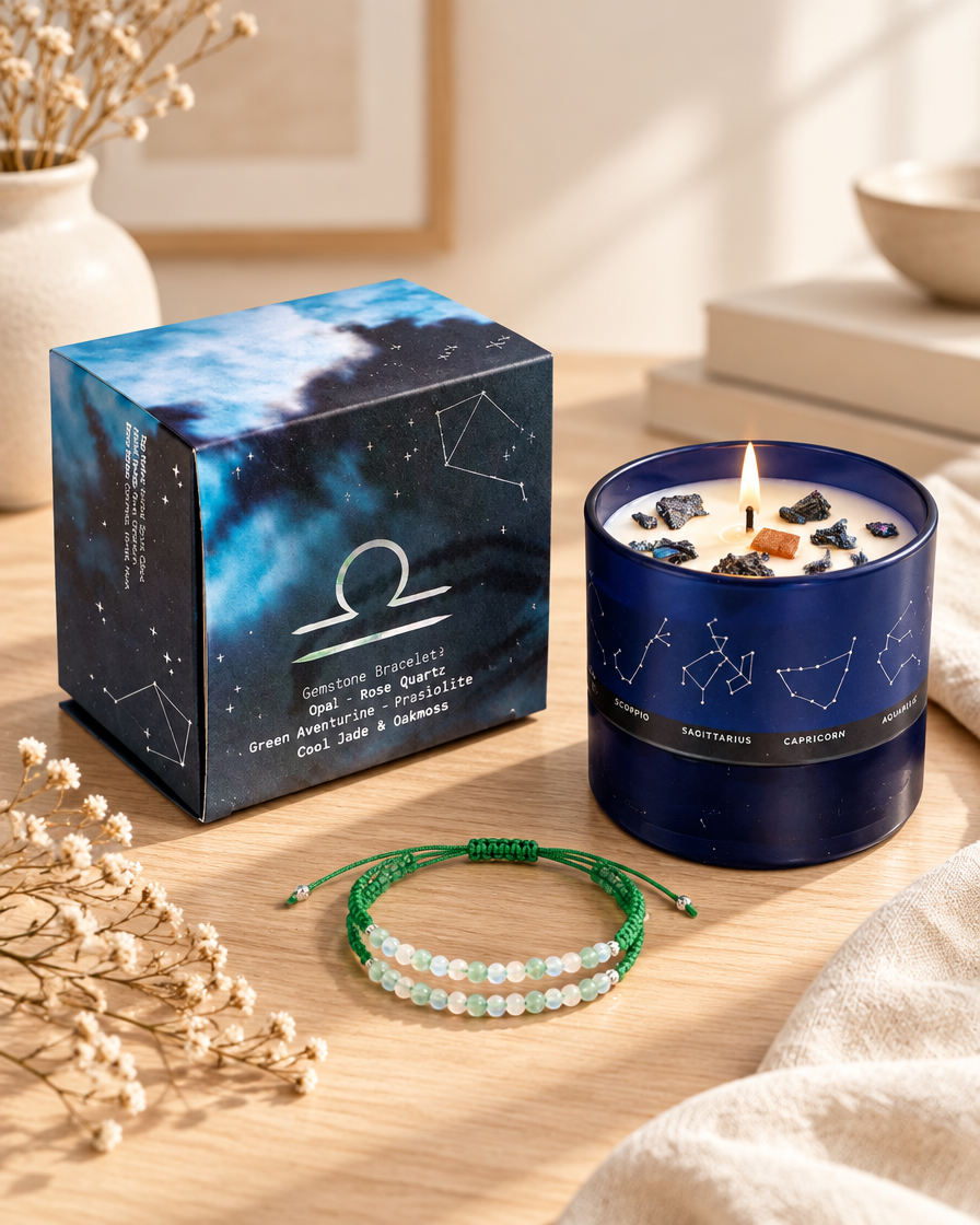 Written in the Stars – Libra · Zodiac Candle & Gemstone Bracelet by Chapter 9 Copenhagen