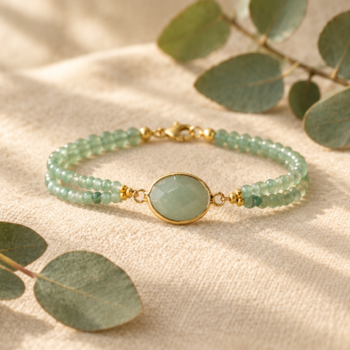 Aventurine Connector Bracelet – Gold by Chapter 9 Copenhagen