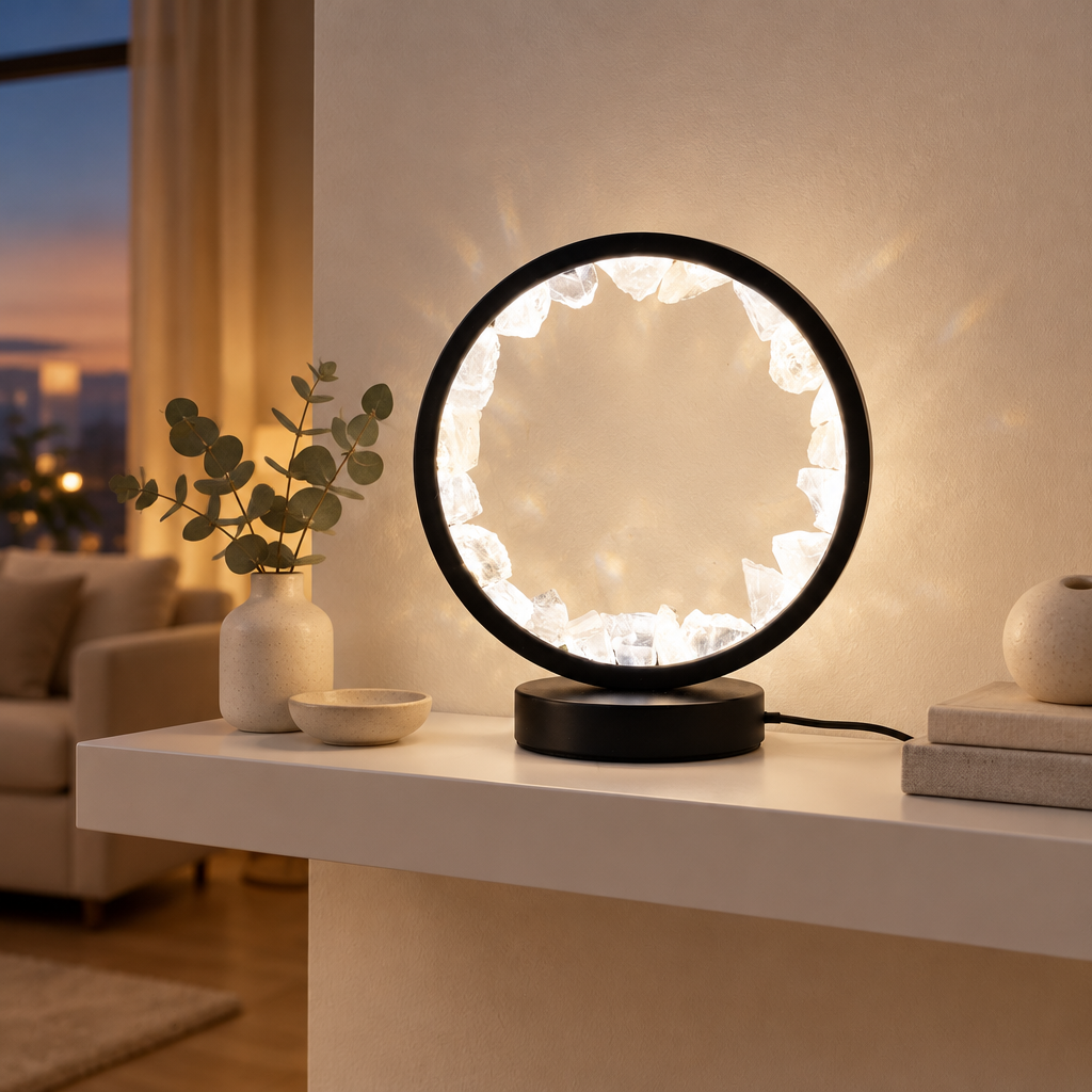 Gemstone Halo Lamp – Clear Quartz by Chapter 9 Copenhagen