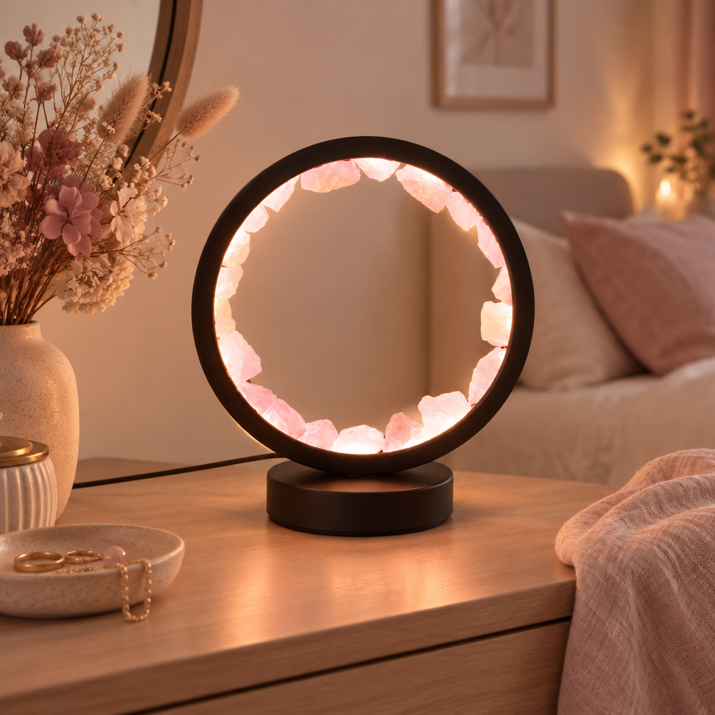 Gemstone Halo Lamp – Rose Quartz by Chapter 9 Copenhagen